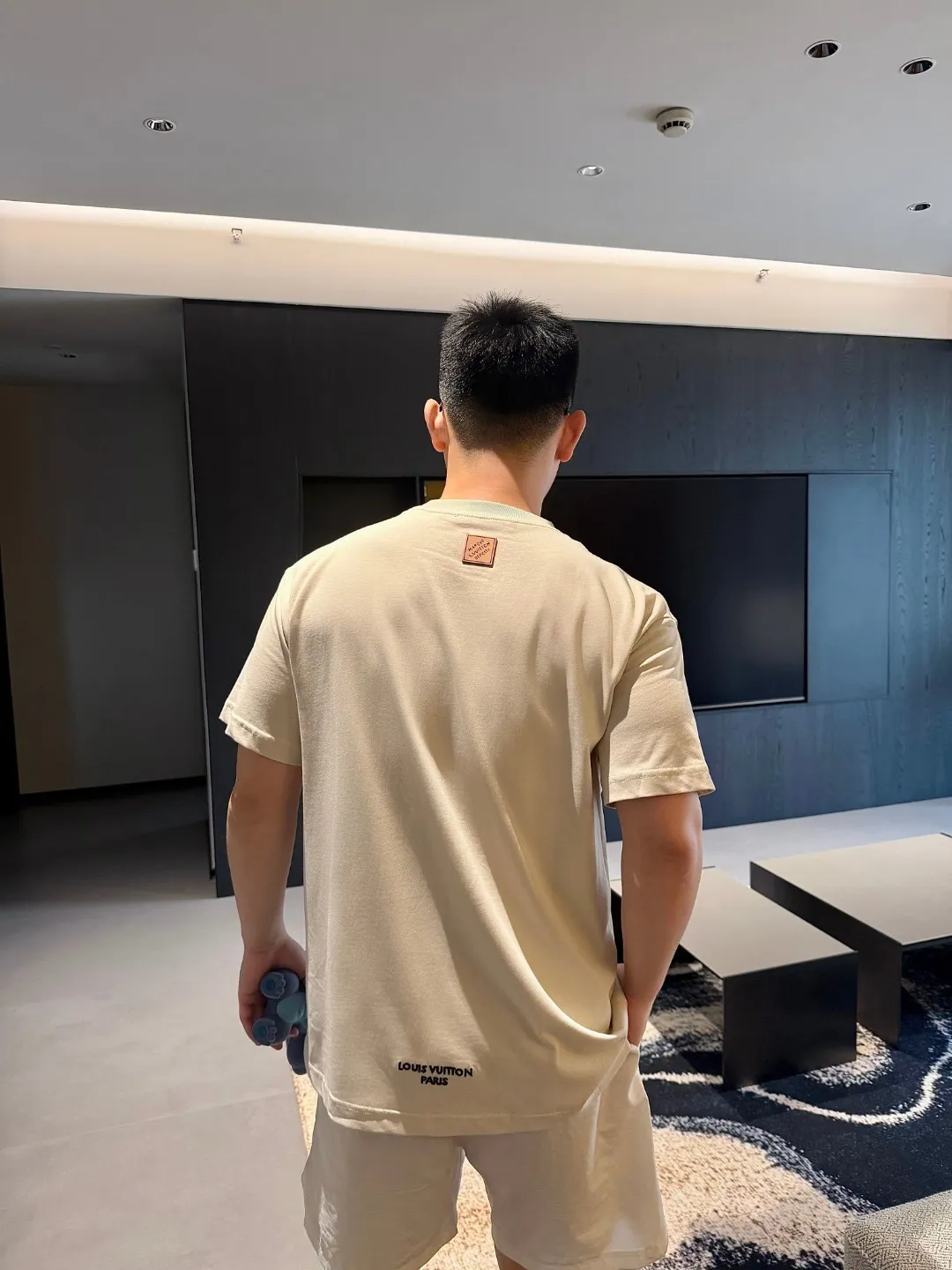 Louis Vuitton/Louis Vuitton embroidered small label short sleeves